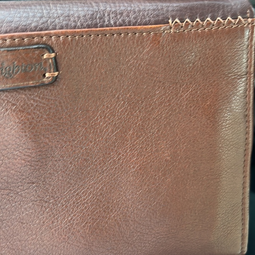 Brighton Two-tone Brown Pebbled Leather Monochromatic Bag Purse Wallet Wristlet - Picture 10 of 13